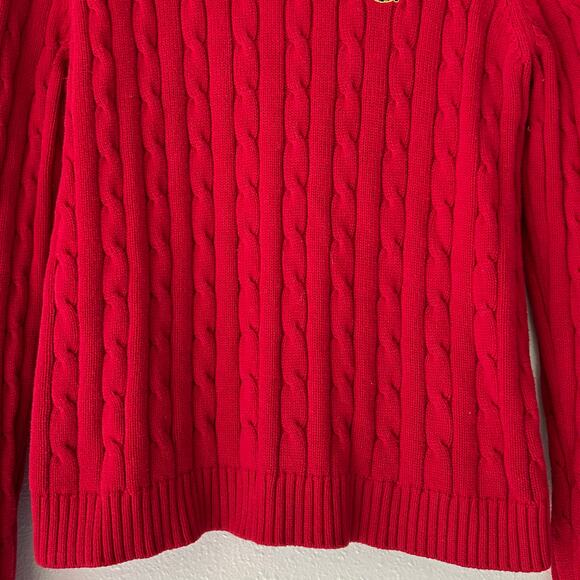Vintage Chaps Ralph Lauren cable knit crewneck sweater 90s Y2K academia preppy M - Picture 5 of 13